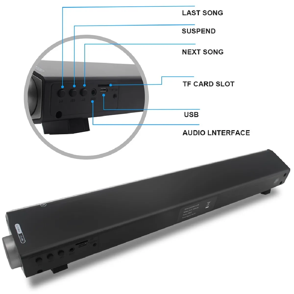 Yonis Barre de Son Bluetooth 4.0 - Noir