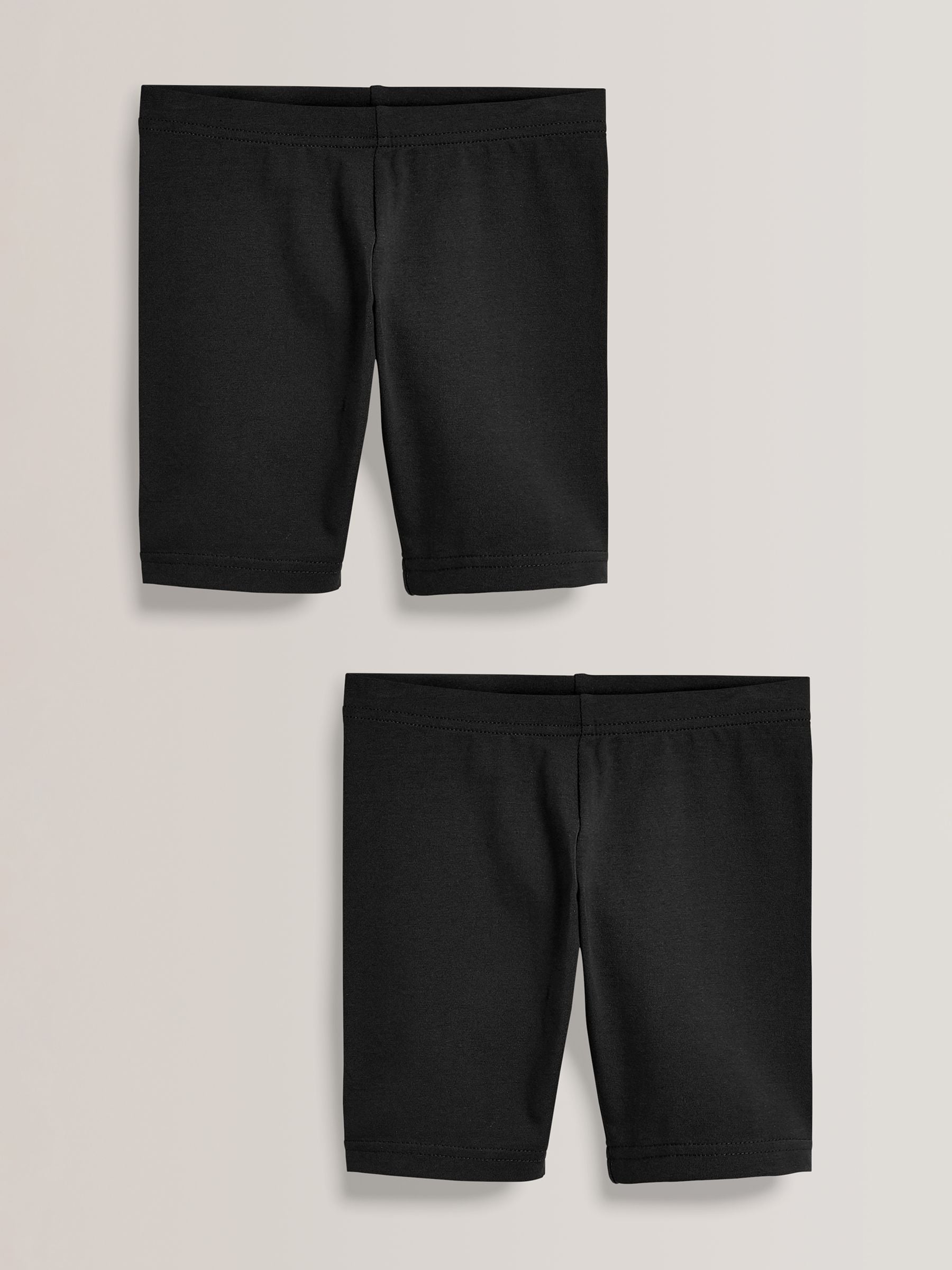 Zwart - Verpakking van 2 stretchy fietsshorts met hoog katoengehalte (3-16jr)