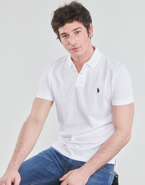 Polo Ralph Lauren - POLO AJUSTE DROIT EN COTON BASIC MESH LOGO PONY PLAYER Blanco