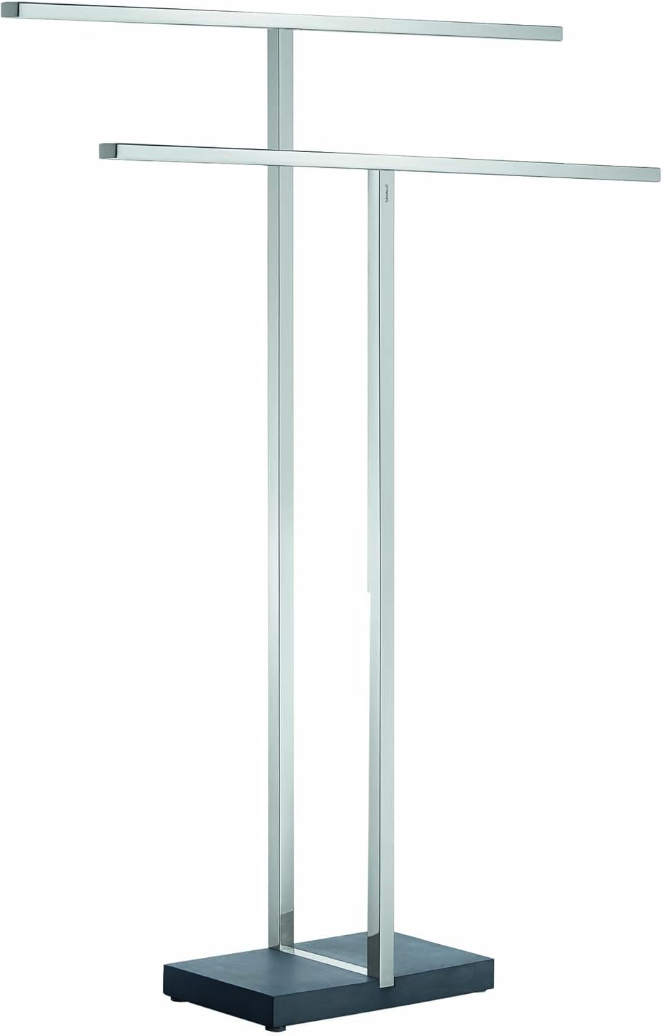 blomus -MENOTO- Handtuchständer aus poliertem Edelstahl, Freistehend mit 2 Handtuchstangen, exklusive Optik, modernes Badaccessoire, Montage ohne Bohren (H / B / T: 86 x 50 x 16 cm, Edelstahl, 68664)
