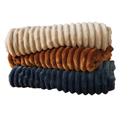 Jeté de lit peluche grosses côtes
