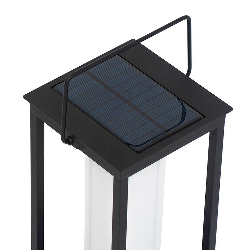 Moderne buitenlamp zwart incl. LED en dimmer solar - Denlu