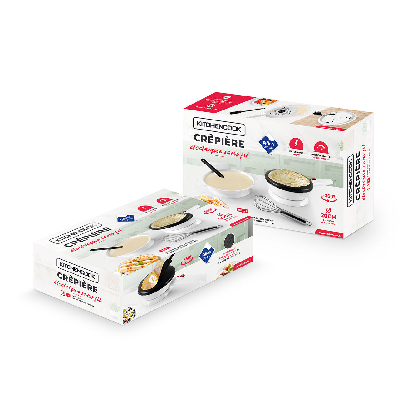 Kitchencook Crêpière électrique sans fil crepeasy  blanche