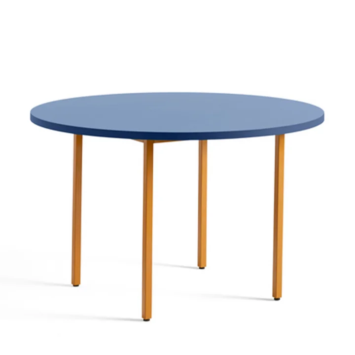 HAY - Two-Colour Esstisch rund, Ø 120 cm, blau / ocker