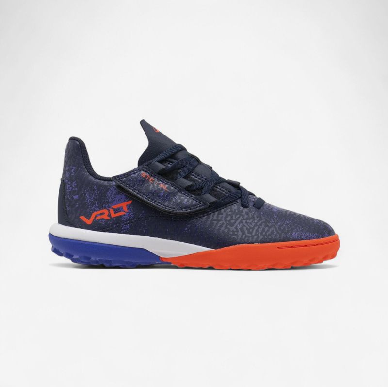 Voetbalschoenen kind viralto i tf easy klittenband donkerblauw