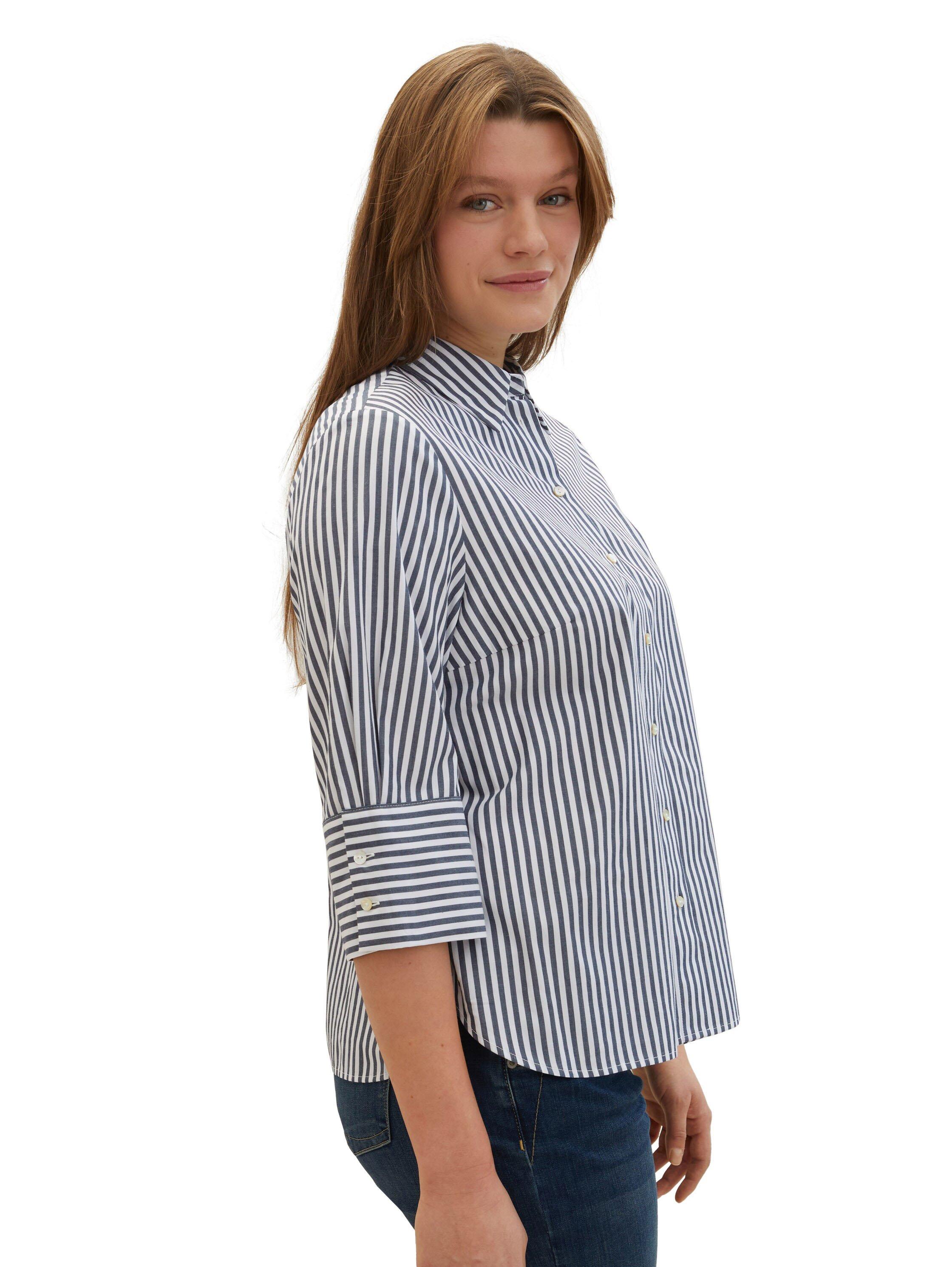 Gestreifte Bluse mit breiten Manschetten