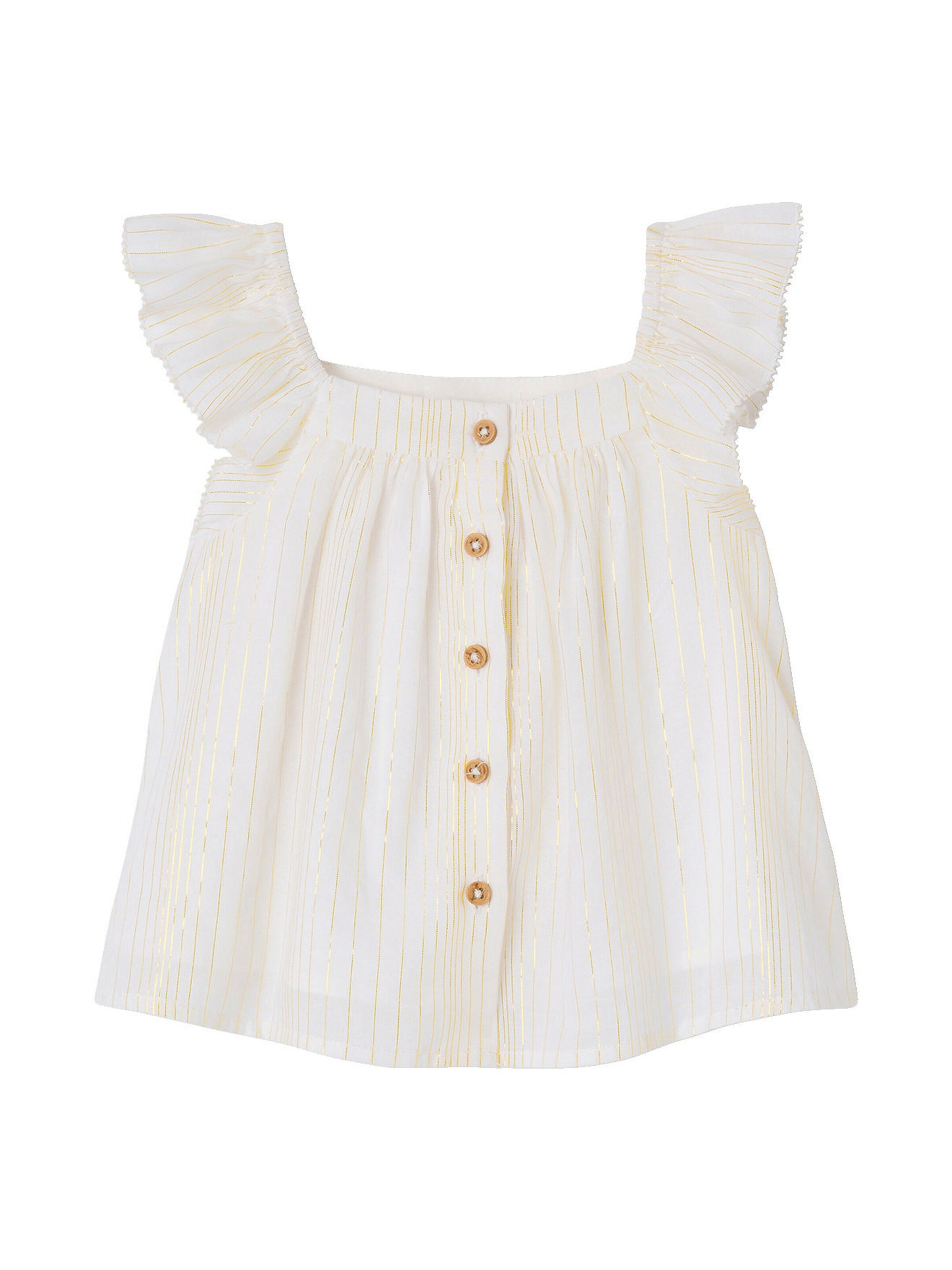 Vertbaudet Festliche Baby Bluse aus Baumwoll-Voile vanille