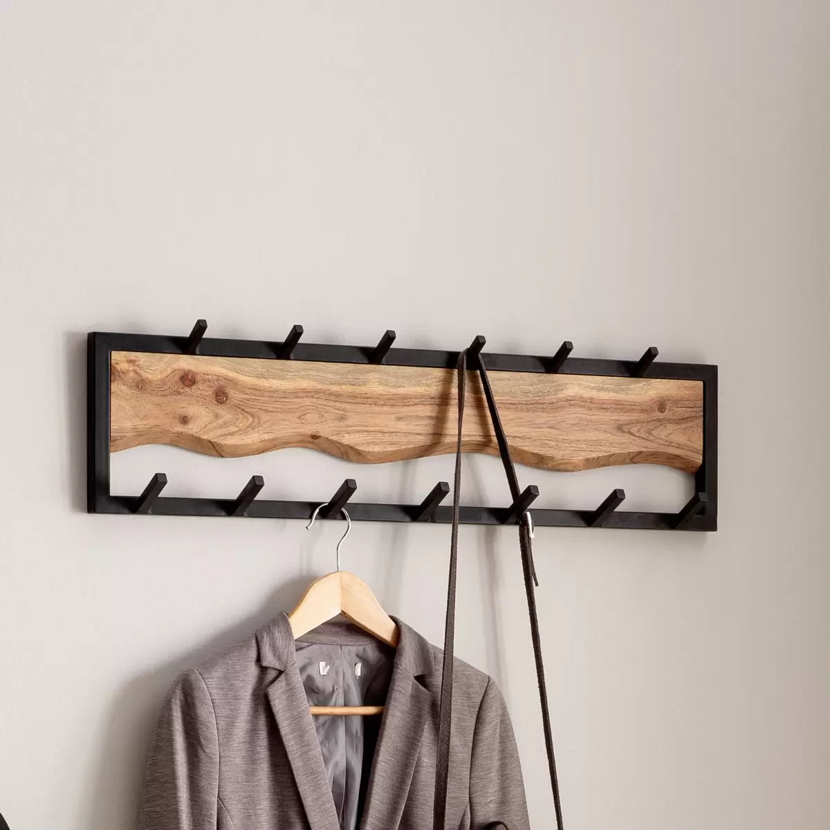 Wandgarderobe Rouen Eiche,schwarz