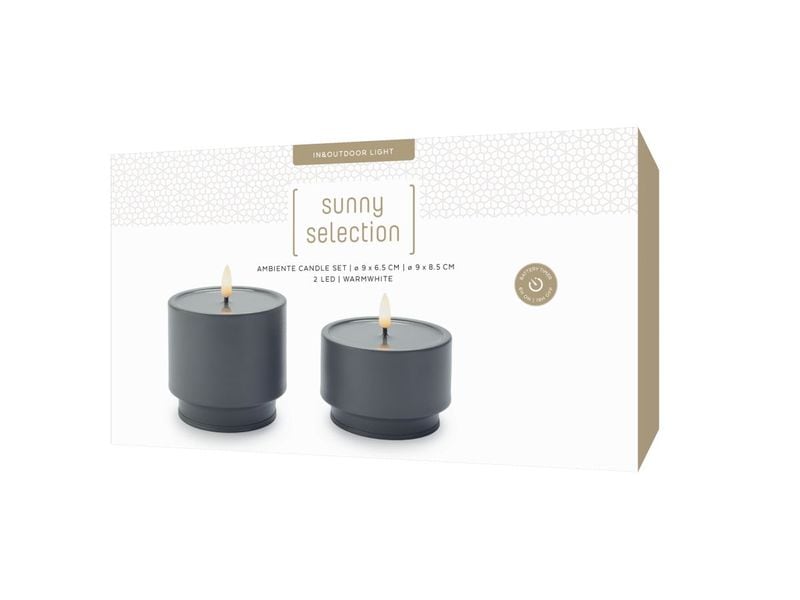 STT Ambiente Candle Set Grey LED-Kerzen Set