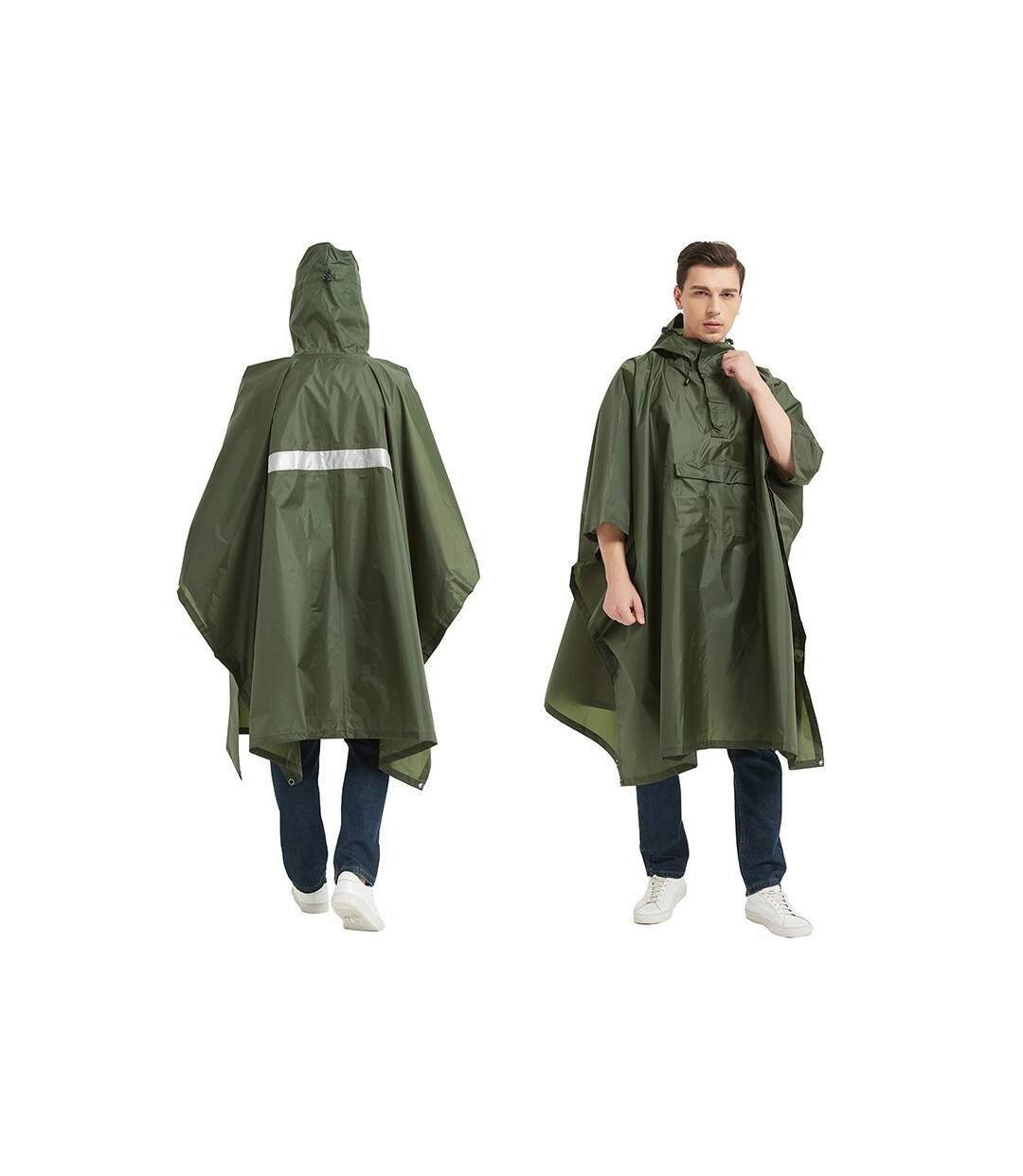 Poncho pluie 3 en 1 Vert