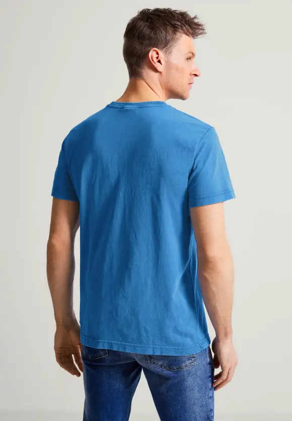 T-Shirt in gewaschener Optik - classic blue
