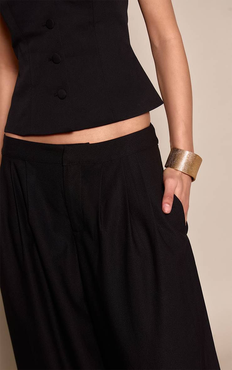 Noir Pantalon Tailleur Plissé