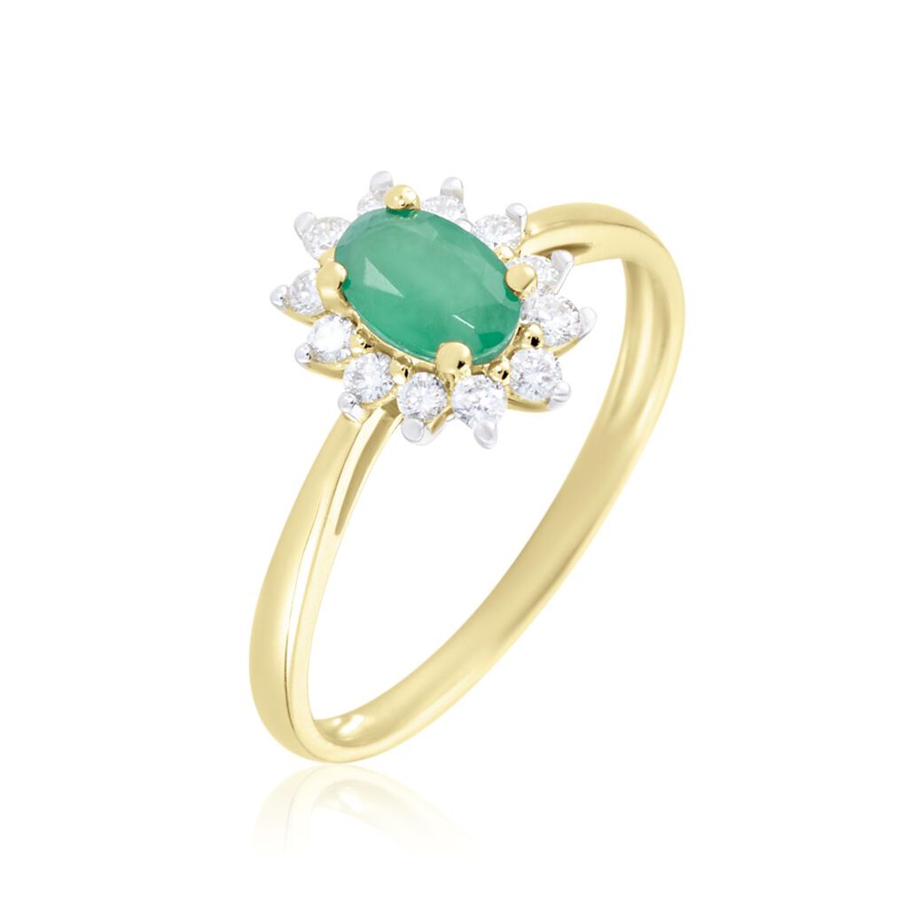 Bague Or Jaune Vladimir  Emeraude Diamants