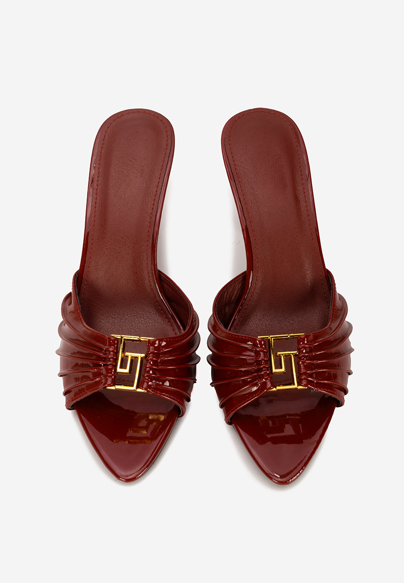 Mules à talon fin bordeaux Lietna bordo