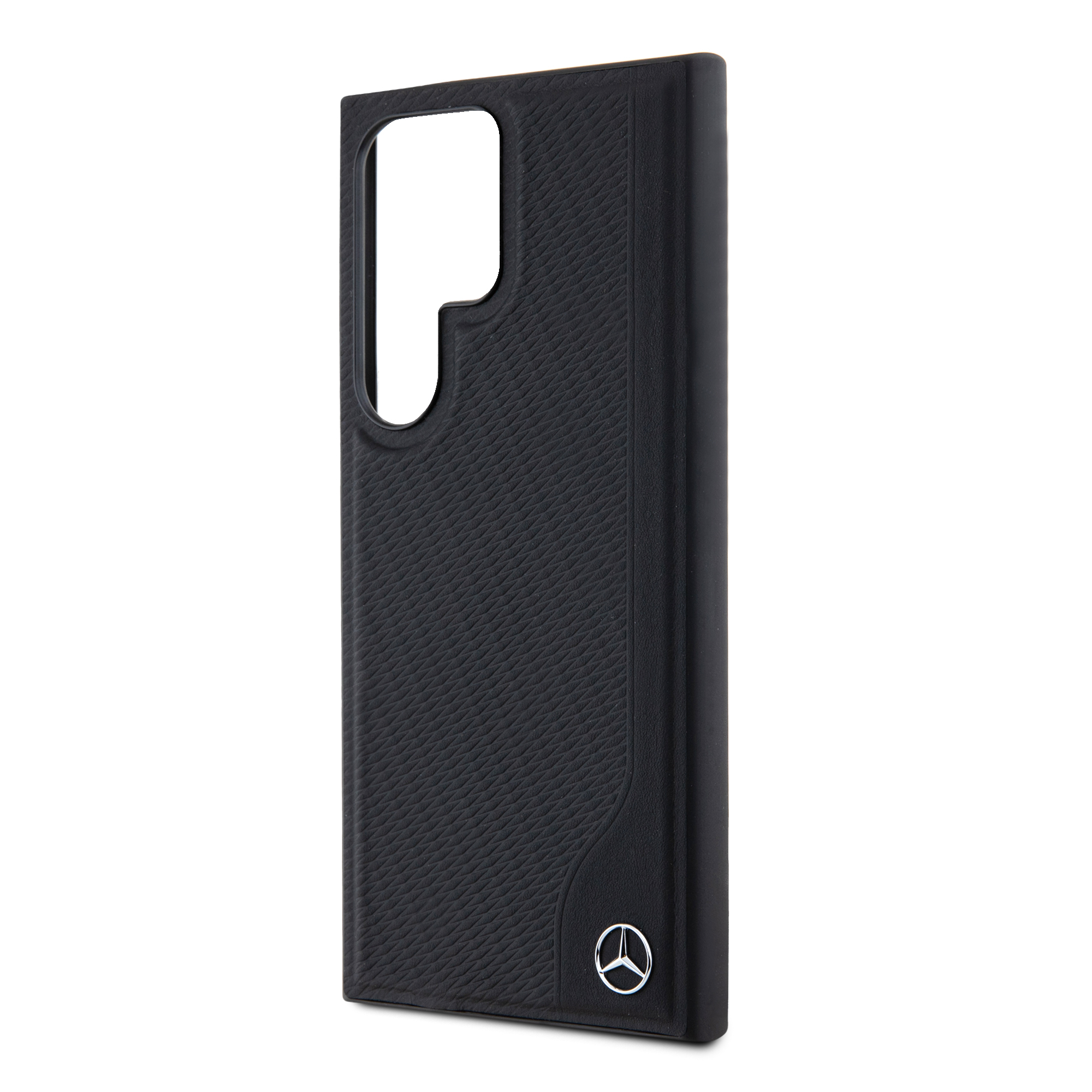 Samsung Galaxy S24 Ultra Hardcase Leder Hülle Debossed Line MagSafe-Modul (MEHMS24L23RBGVK) - Schwarz