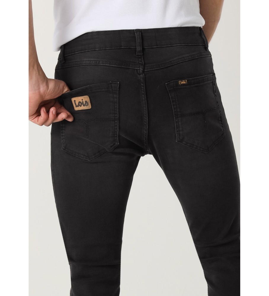 Calça jeans skinny de cintura média Lois, preta.