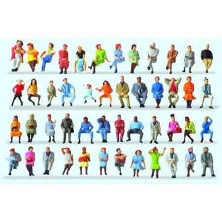 Preiser 14418 - Sitzende Figuren, ca. 48 Stück, Spur H0