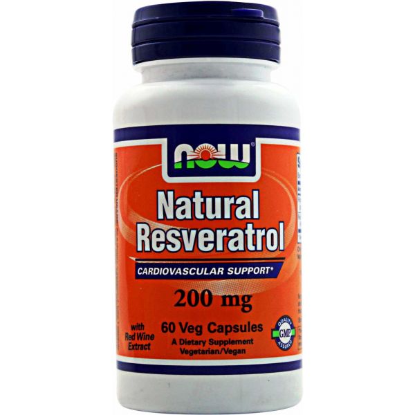 Now Natural Resveratrol 200mg 60 Cápsulas
