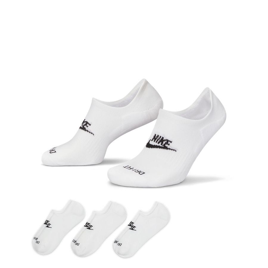 Nike Chaussettes No-Show Everyday Plus Cush Pack de 3 - Blanc/Noir