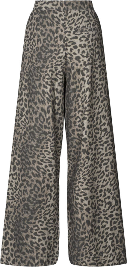 Rabens Saloner Leopard print wide leg pants - Inja Snow leopard