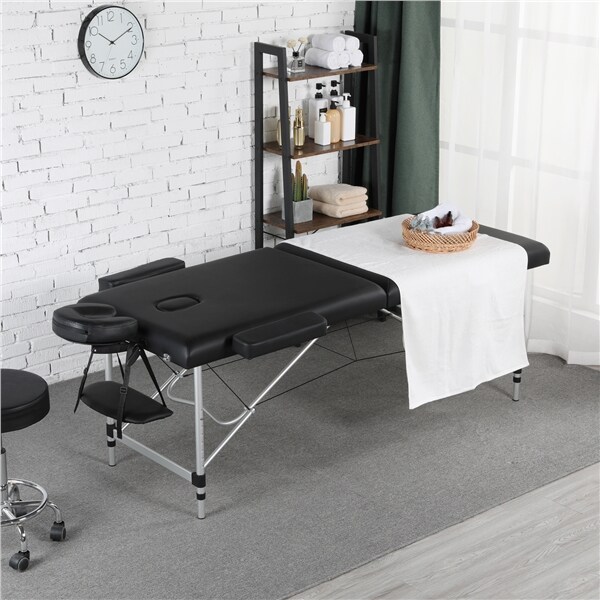 Yaheetech Massageliege Alu Massagetisch Klappbar Massagebett Massagestuhl mit 2 Zonen höhenverstellbar mit Tragetasche, belastbar bis 250kg