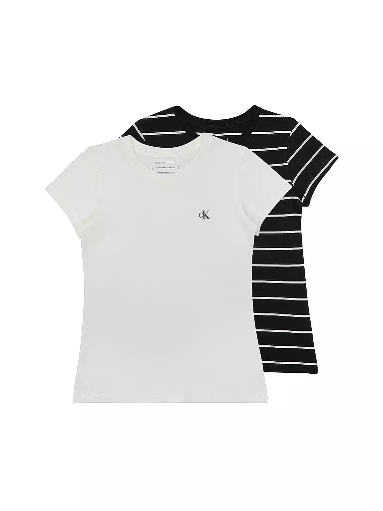 CALVIN KLEIN JEANS Mädchen T-Shirt 2er Pkg  schwarz