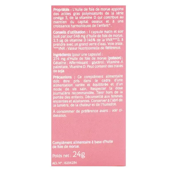 Óleo de fígado de bacalhau Naturaactive, 60 cápsulas