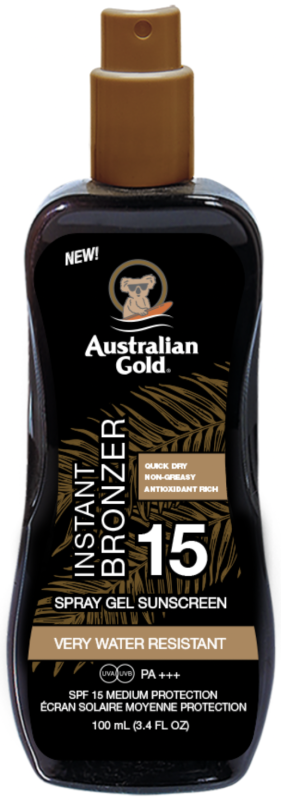 Australian Gold SPF15 Spray Gel met Bronzer 100ml