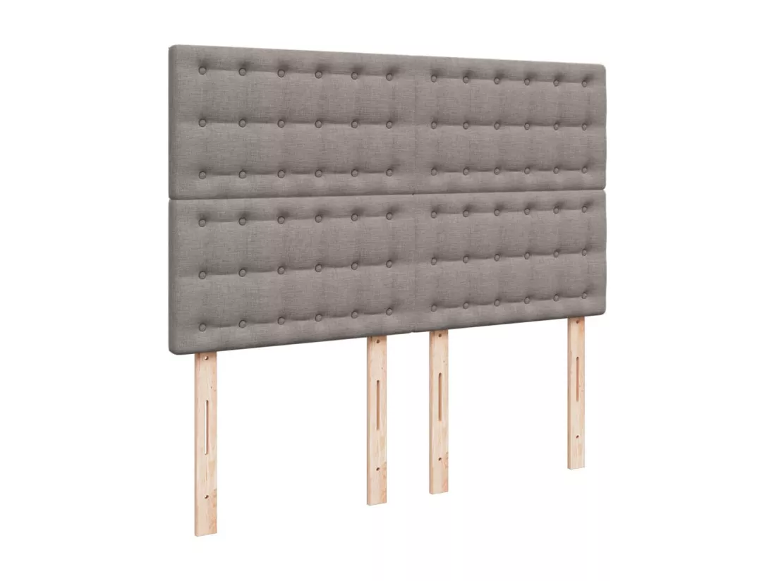 Sommier à lattes de lit avec matelas Taupe 140x190 cm Tissu