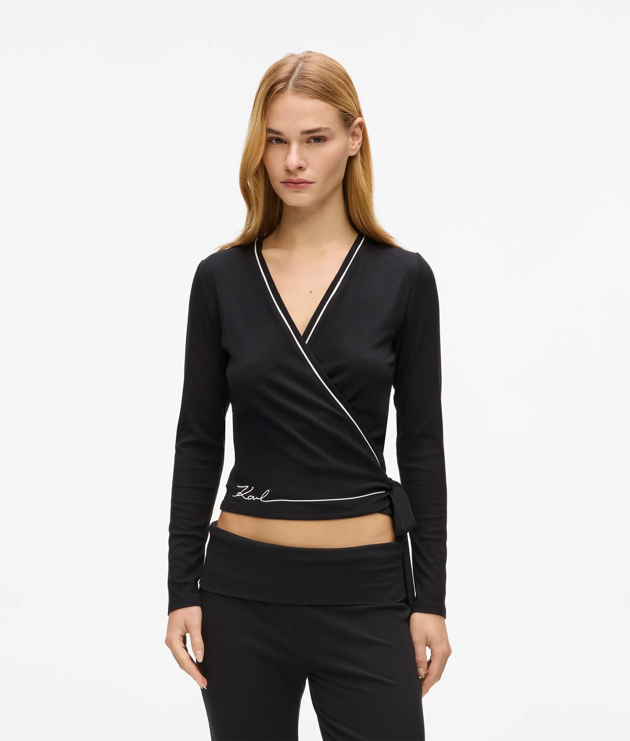 Handtekening loungewear wikkel top