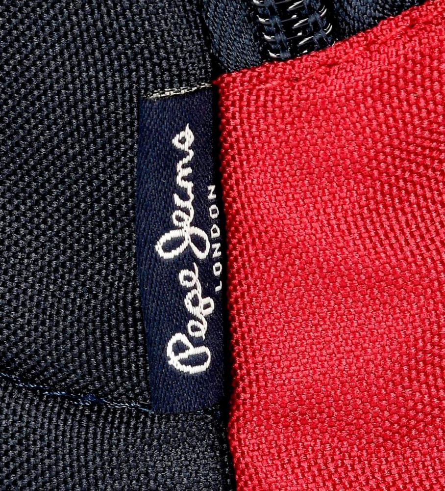 Estojo para lápis Pepe Jeans Clark com três compartimentos, vermelho