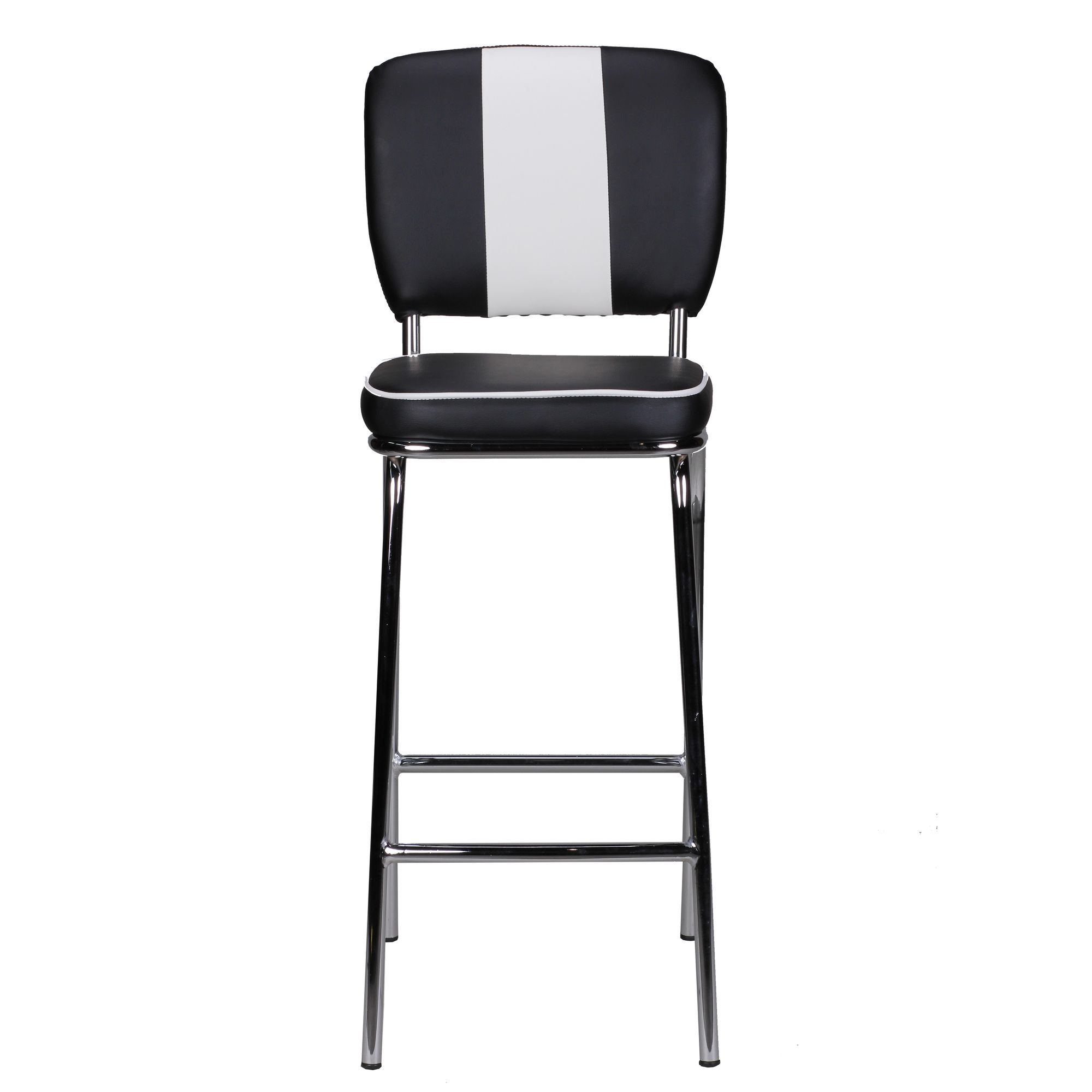 KADIMA DESIGN American Retro Barstuhl: Kunstleder, Chromfuß, 110 kg Belastbarkeit, verschiedene Farben
