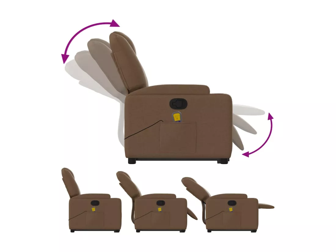 Fauteuil massant inclinable Marron Tissu