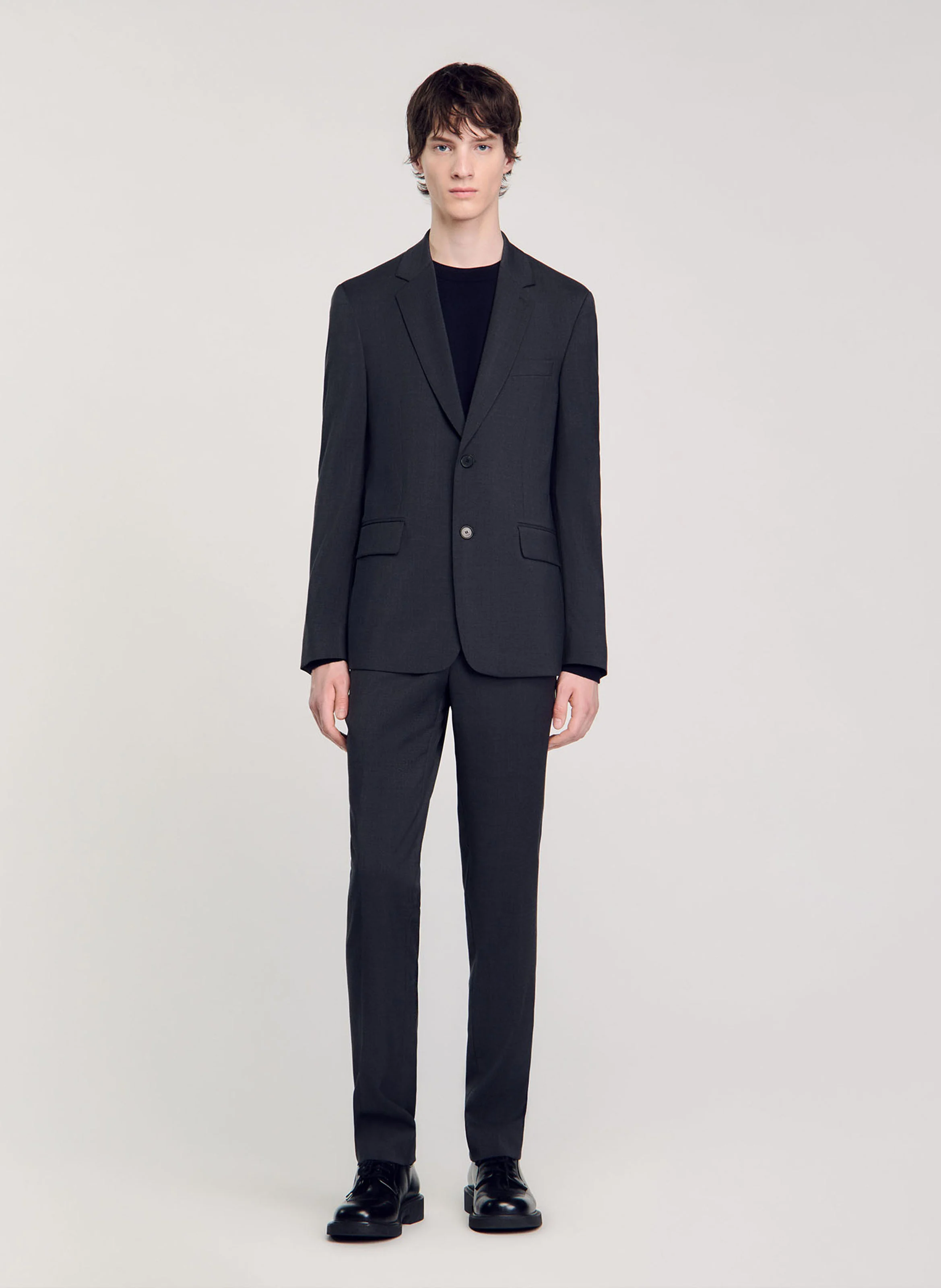 Veste de costume en laine vierge | Gris