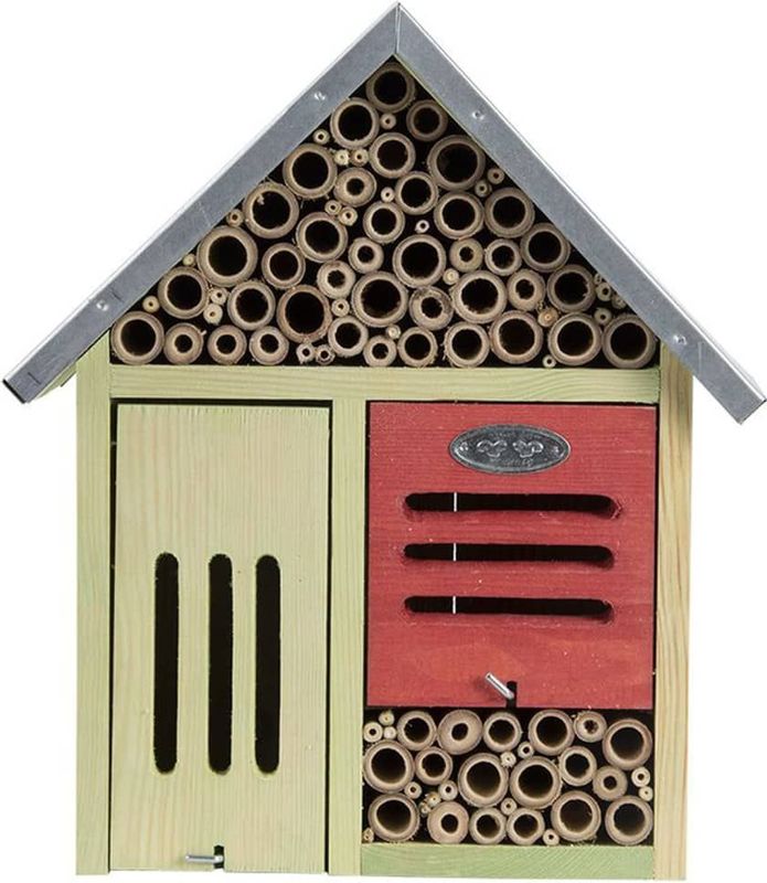 Insectenhotel - L - Hout - Voor Bijen, Vlinders, Lieveheersbeestjes