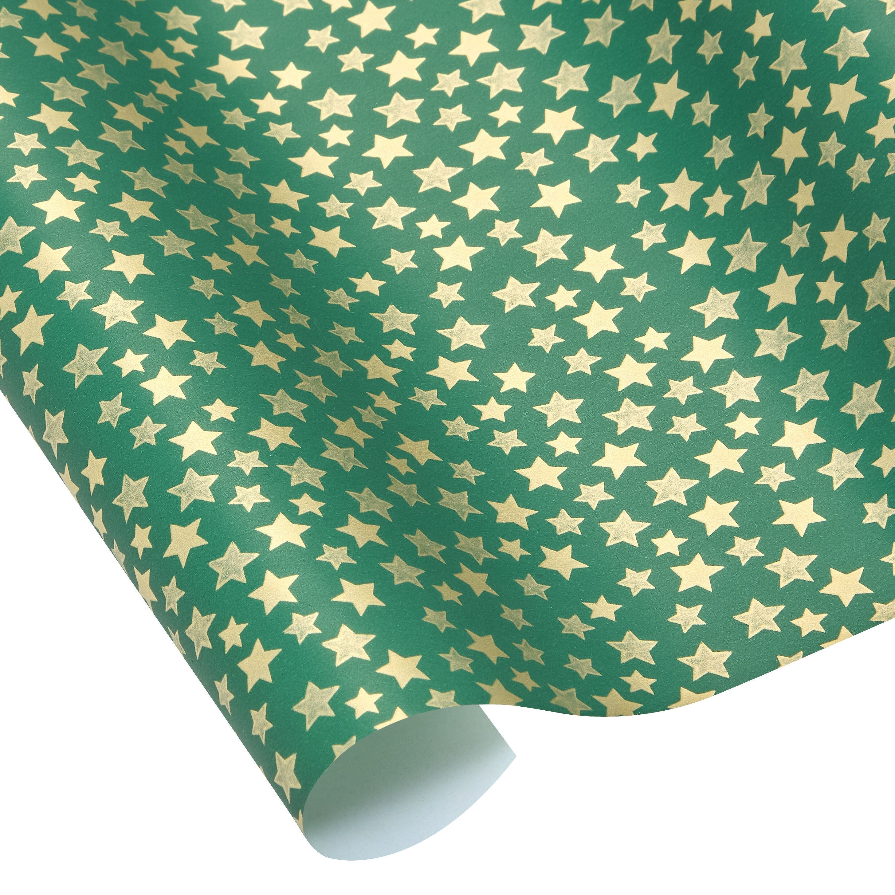 STAR Geschenkpapier - Grün / B: 70 cm x L: 300 cm