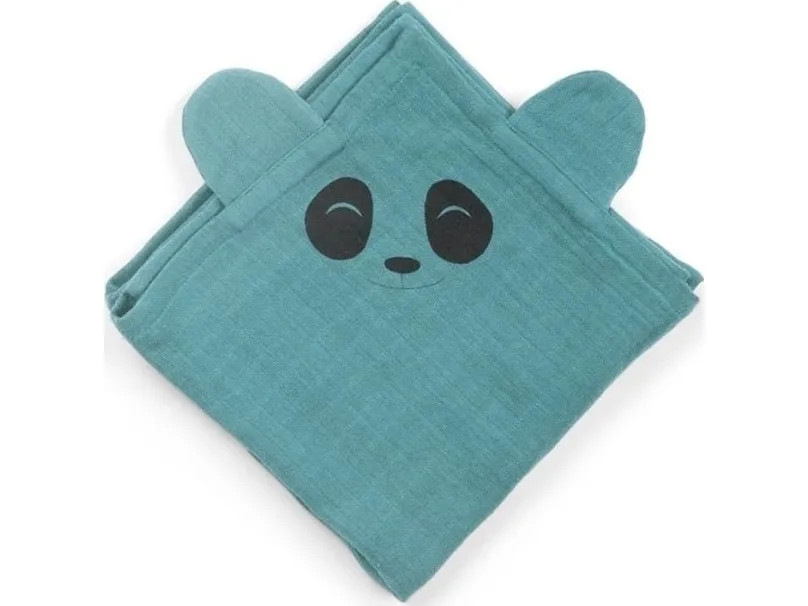 Nuuroo nuuroo - 2 økologiske muslin-bleer PANDA Lead 70 x 70 cm