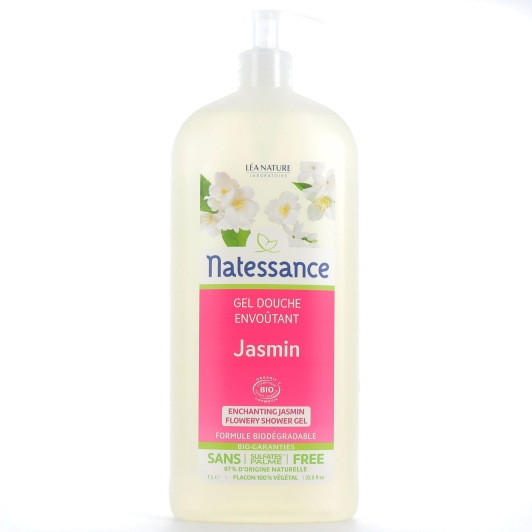 Gel douche jasmin floral Natessance Bio