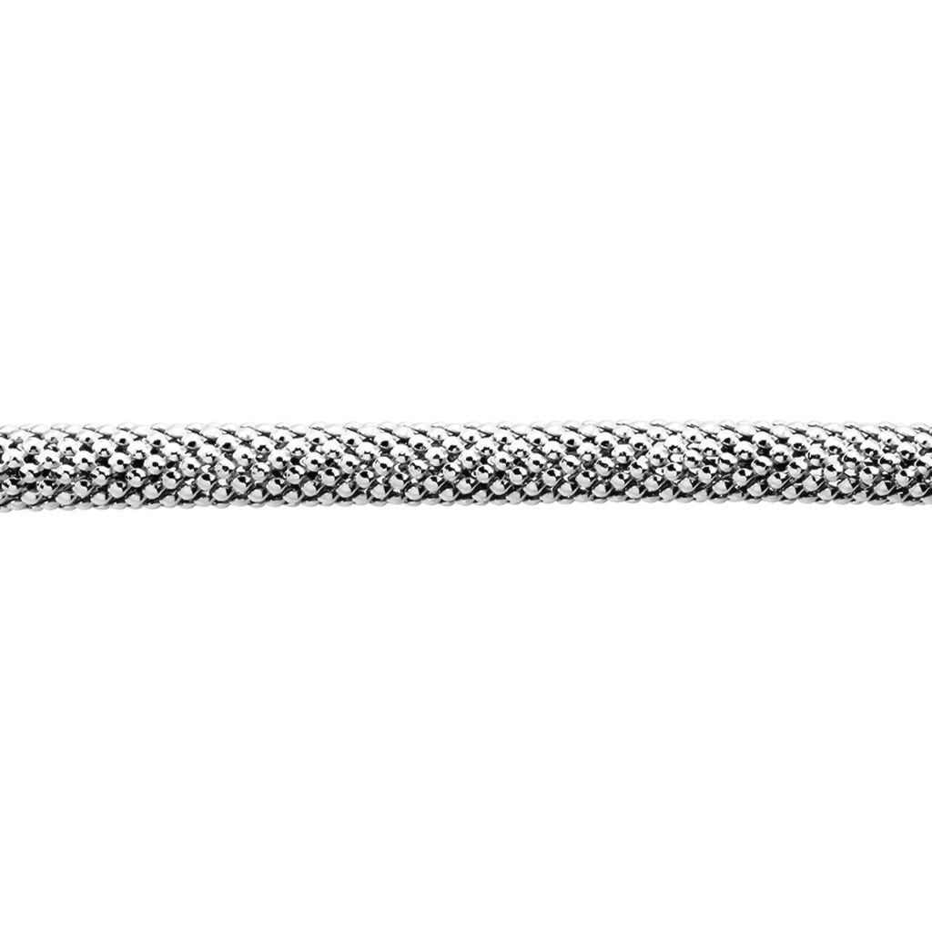 Bracelet Nahila Maille Popcorn Argent Blanc