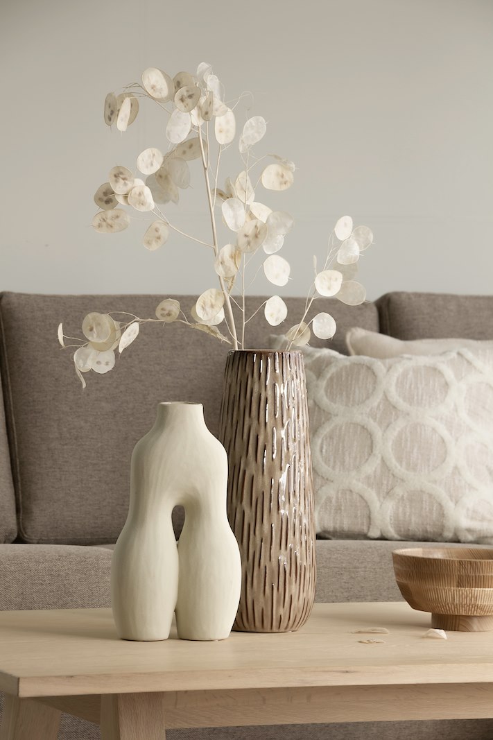 Camo vase Kremfarget keramikk H32 cm