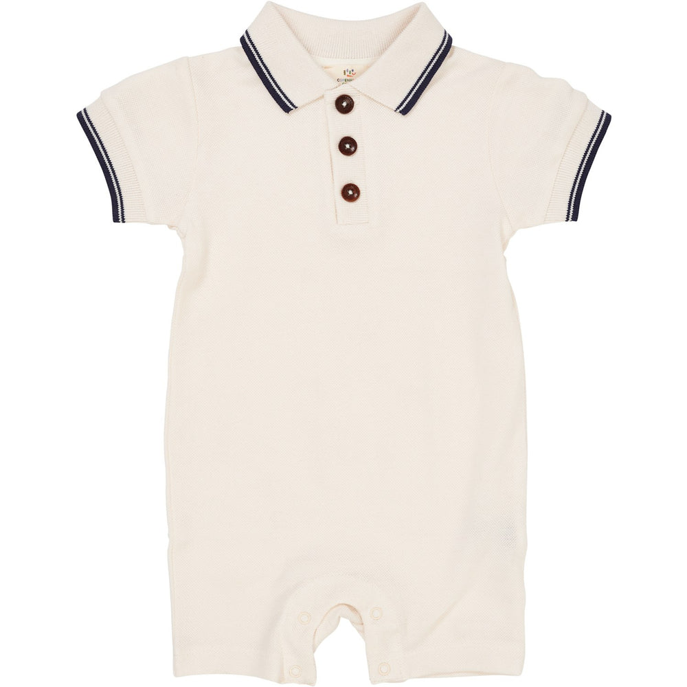 Køb COPENHAGEN COLORS Cream Comb. Pique Polo Romper