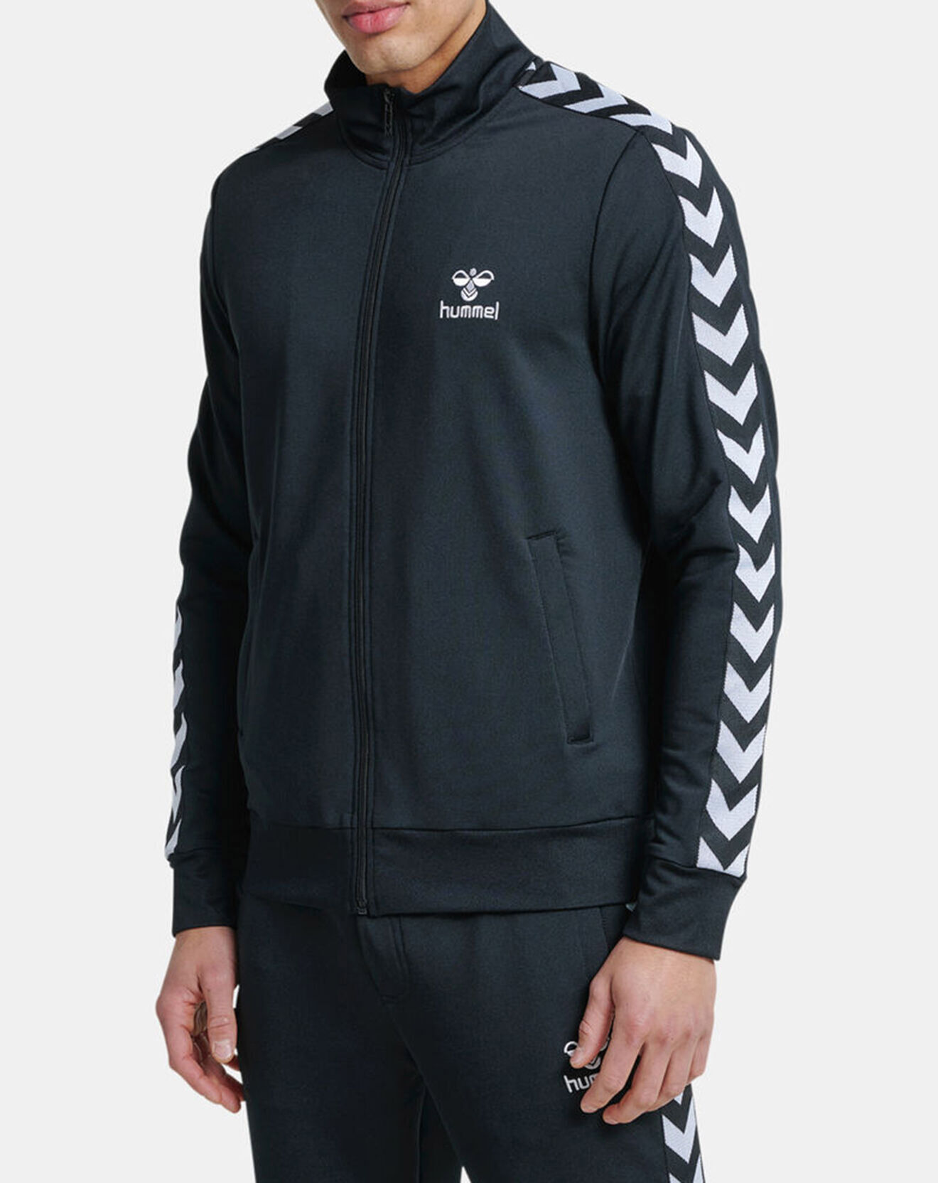 Hummel Veste zippée à bande chevron noire
