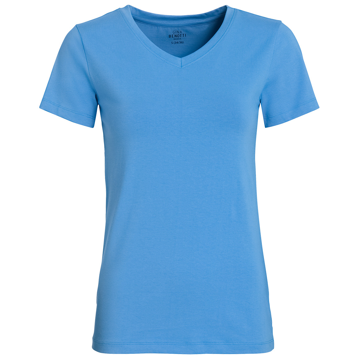 Gina Benotti Damen T-Shirt mit V-Ausschnitt hellblau