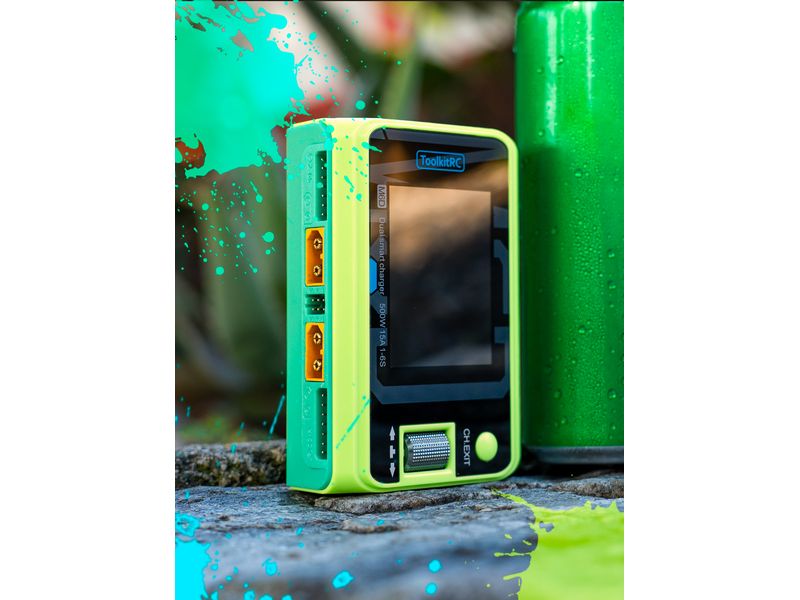 ToolkitRC Dual-Ladegerät M6D Mojito-Green, 1-6S, 500W Ladegerät mit Doppelkanal und hoher Leistungsdichte