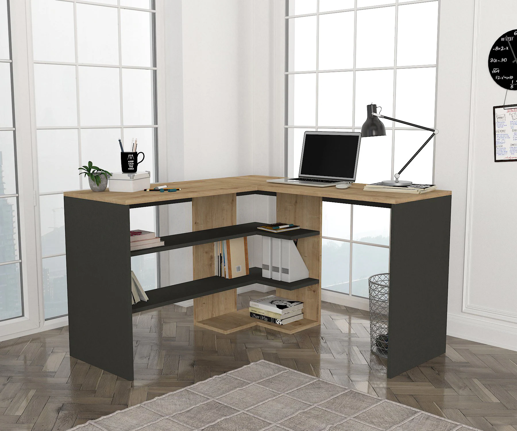 Eckschreibtisch Stylo Safir Anthrazit
