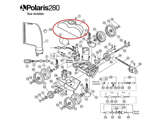 POLARIS - Capot bleu de rechange pour 280 - k5