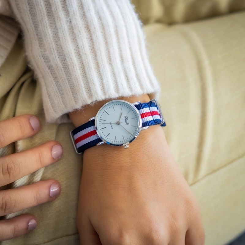 Montre Femme CHTIME bracelet Tissu Rouge