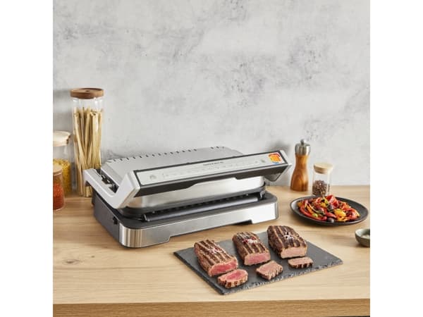Tefal OptiGrill 2in1 GC773D, Rustfritt stål, Metall, Rektangulær, Knapper, Rotasjon, Griddle, 600 cm²