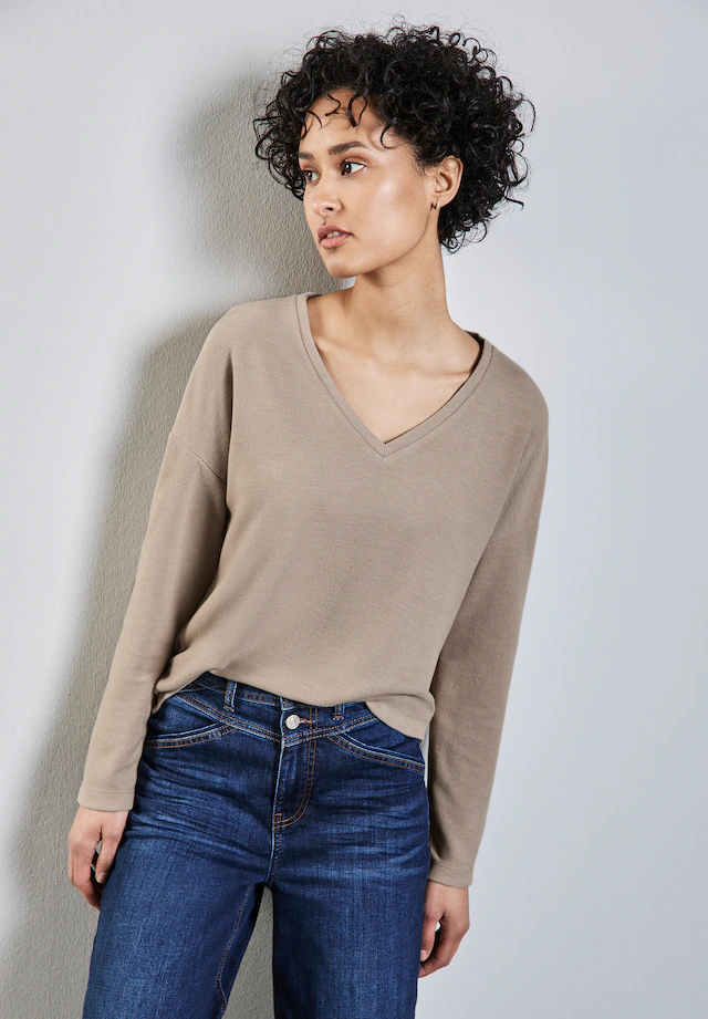STREET ONE V-Ausschnitt-Pullover , mit V-Ausschnitt