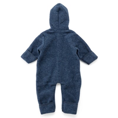 Kinder-Overall Schurwollfleece, Blaumelange